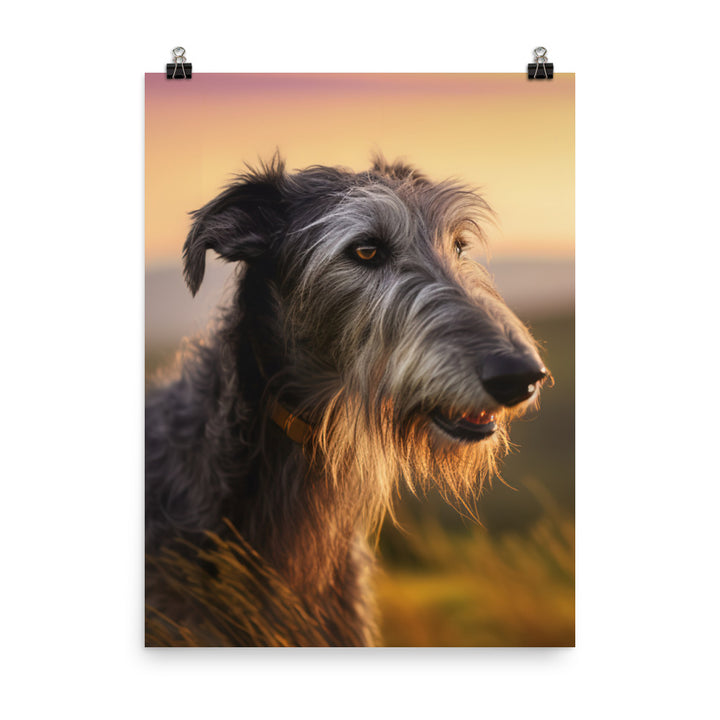 Majestic Scottish Deerhound at Sunset Photo paper poster - PosterfyAI.com