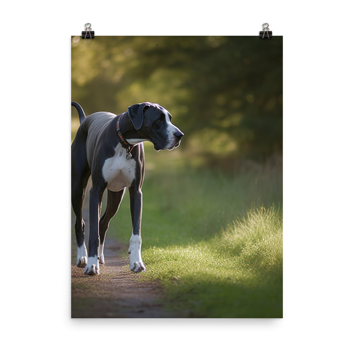 Majestic Great Dane on a Stroll Photo paper poster - PosterfyAI.com