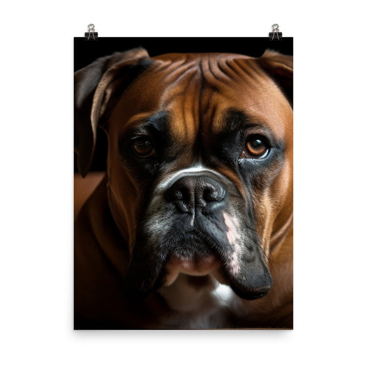Majestic Boxer Portrait Photo paper poster - PosterfyAI.com