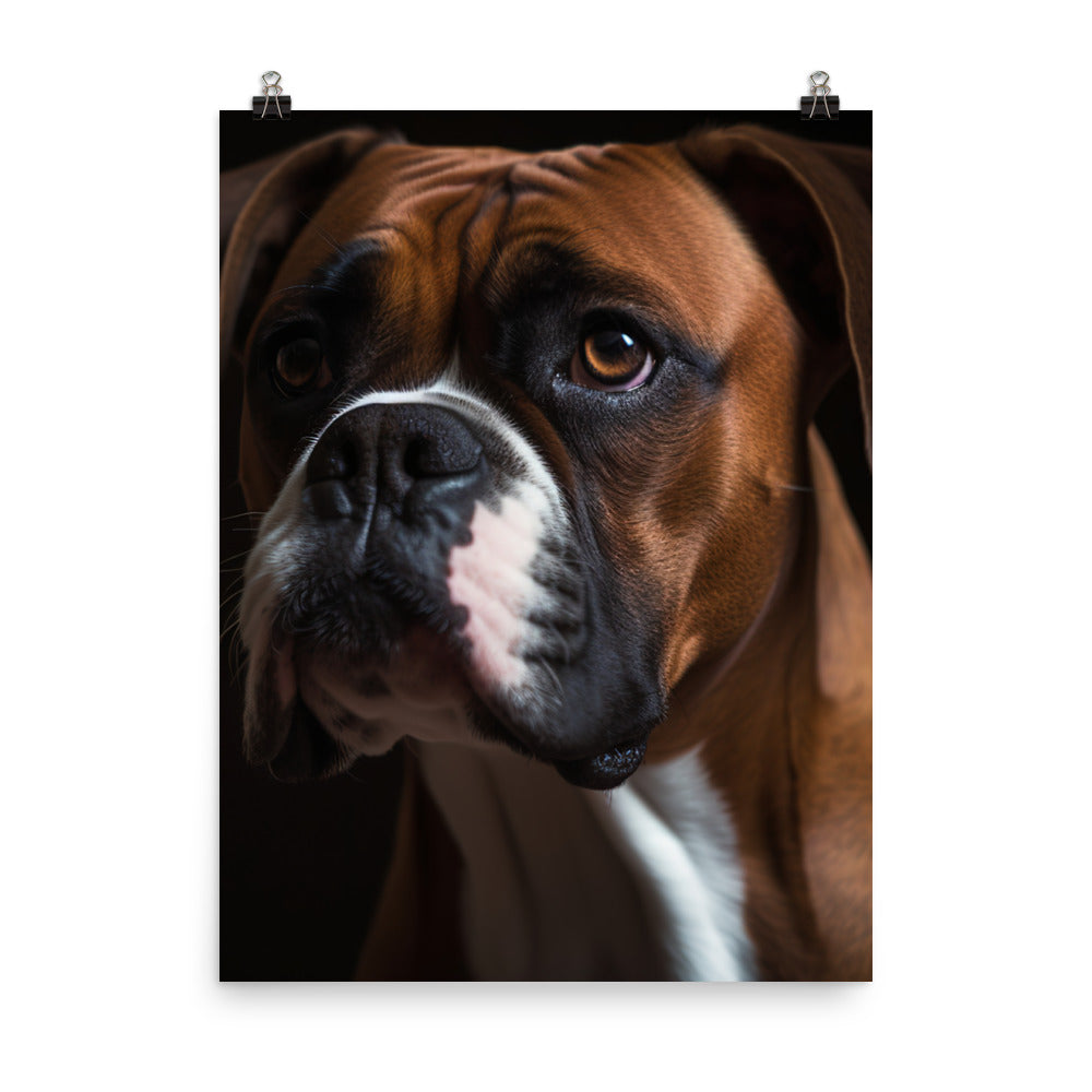 Majestic Boxer Portrait Photo paper poster - PosterfyAI.com