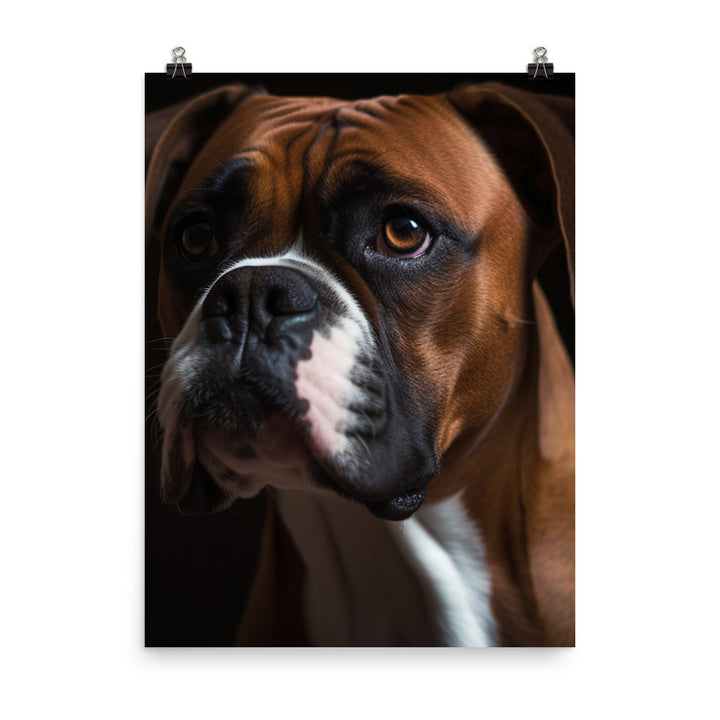 Majestic Boxer Portrait Photo paper poster - PosterfyAI.com