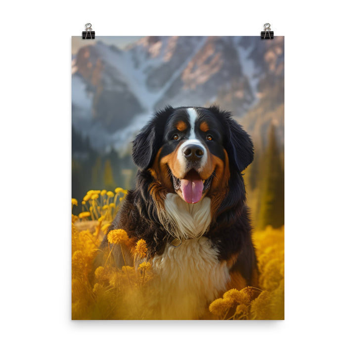 Majestic Bernese Mountain Dog Photo paper poster - PosterfyAI.com