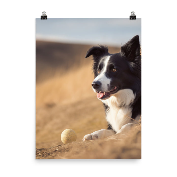 Loyal Border Collie at Work Photo paper poster - PosterfyAI.com