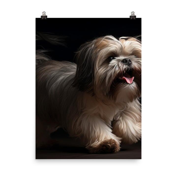 Lhasa Apso Playtime Photo paper poster - PosterfyAI.com
