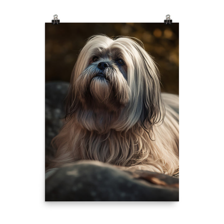 Lhasa Apso in Nature Photo paper poster - PosterfyAI.com