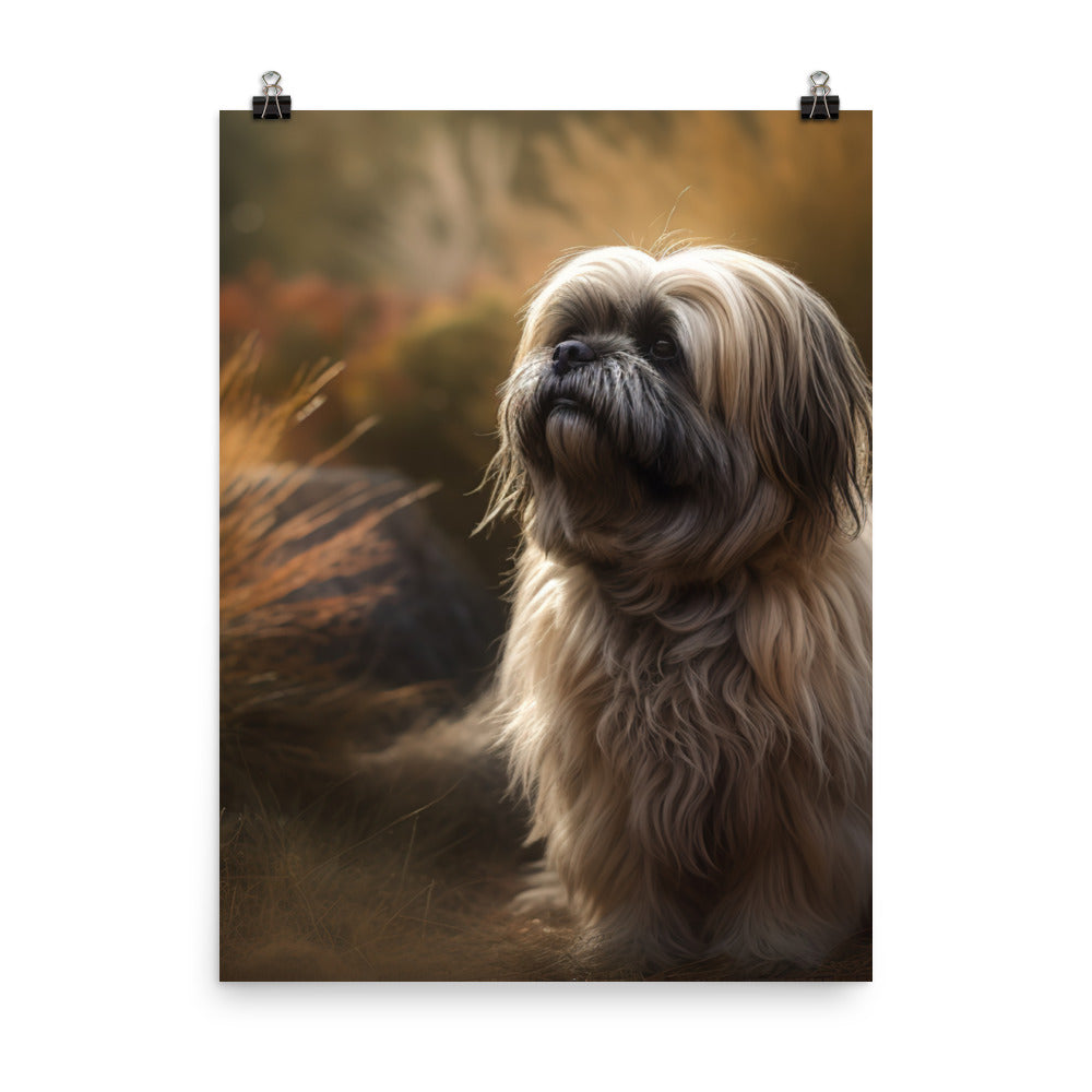 Lhasa Apso in Nature Photo paper poster - PosterfyAI.com