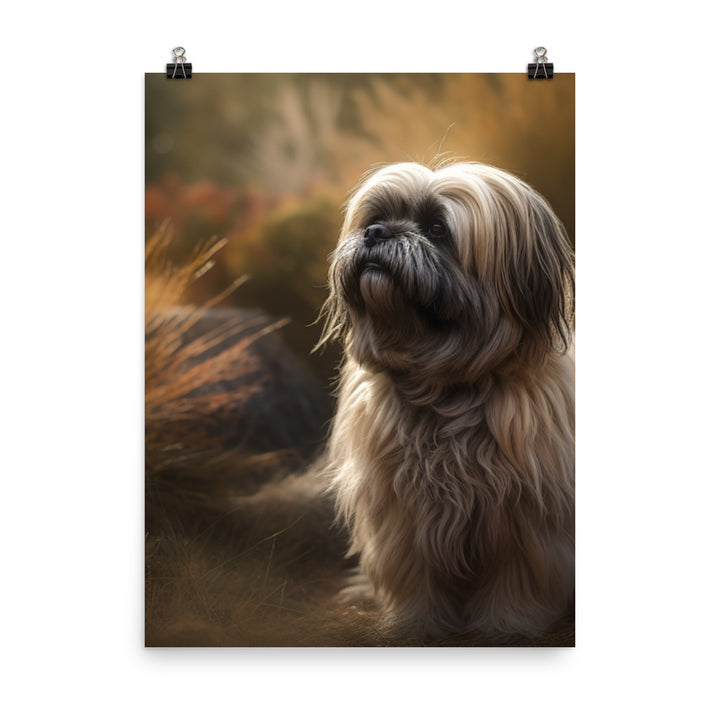 Lhasa Apso in Nature Photo paper poster - PosterfyAI.com