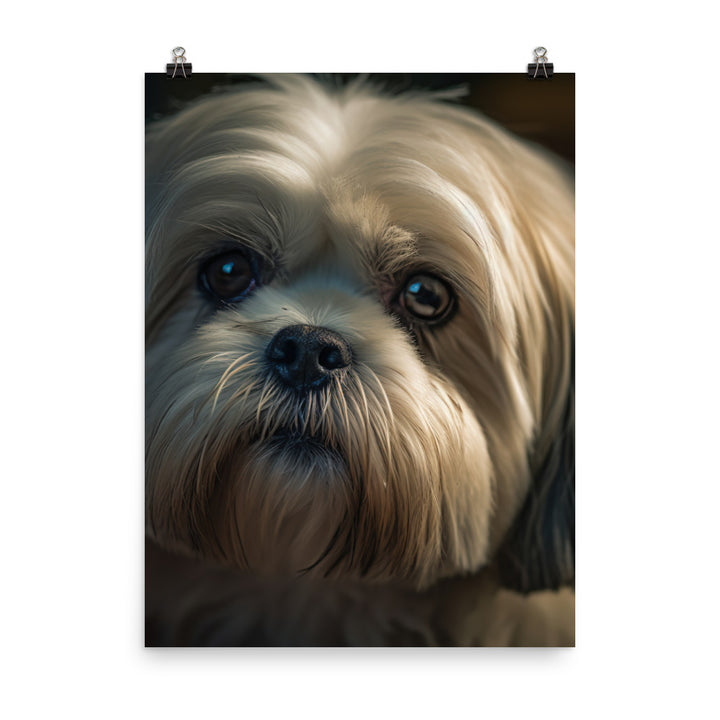 Lhasa Apso Gaze Photo paper poster - PosterfyAI.com