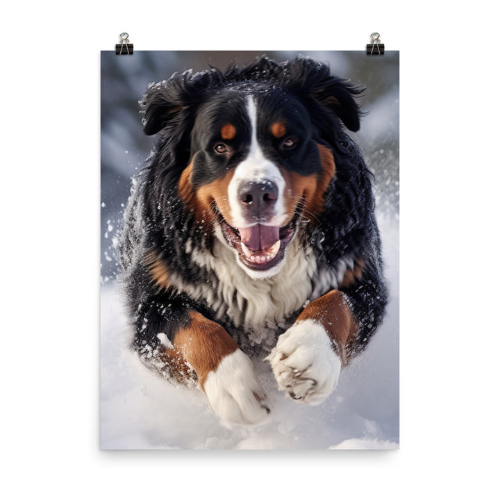 Happy Bernese Mountain Dog Photo paper poster - PosterfyAI.com