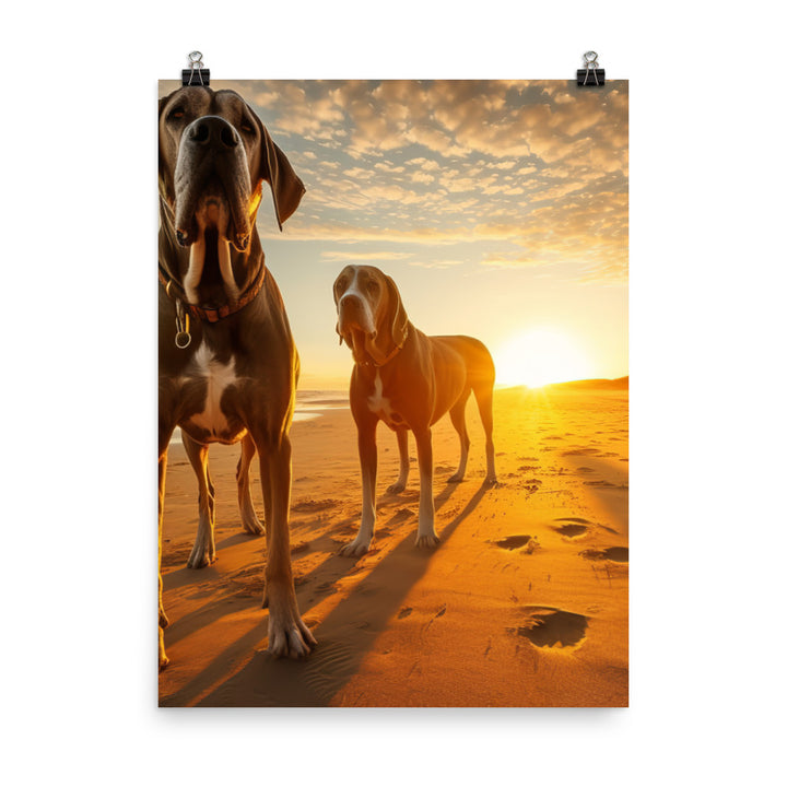 Great Danes at Sunset Photo paper poster - PosterfyAI.com