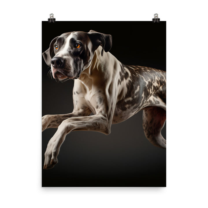 Graceful Great Dane in Motion Photo paper poster - PosterfyAI.com