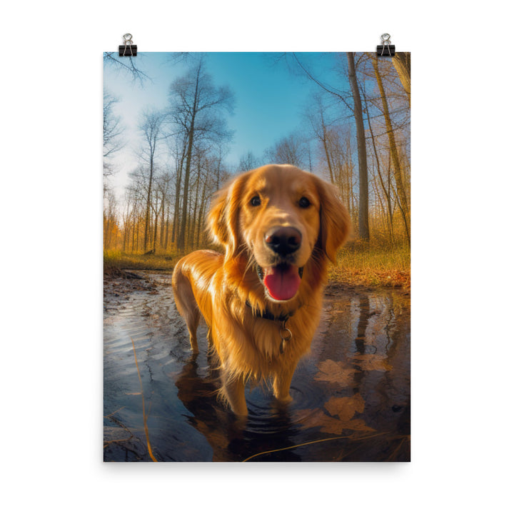 Golden Retriever Photo paper poster - PosterfyAI.com