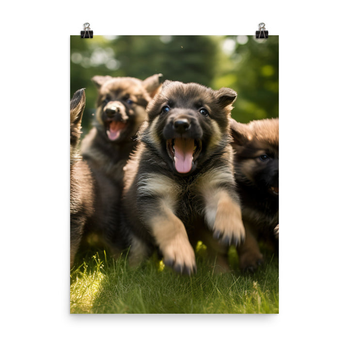 German Shepherd Puppies Photo paper poster - PosterfyAI.com