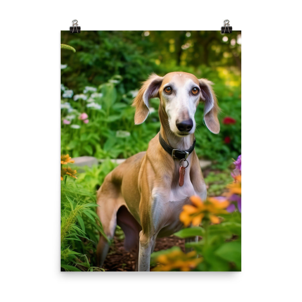 Elegant Saluki Photo paper poster - PosterfyAI.com