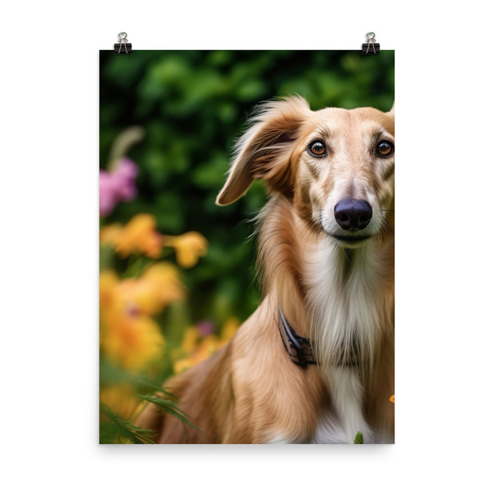 Elegant Saluki Photo paper poster - PosterfyAI.com