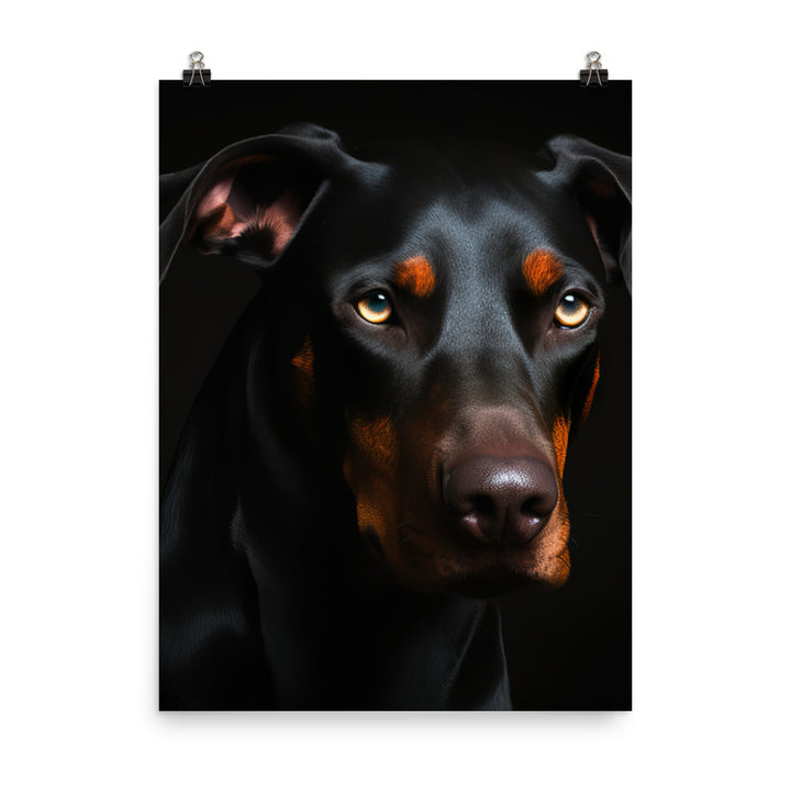Doberman Pinschers piercing gaze Photo paper poster - PosterfyAI.com