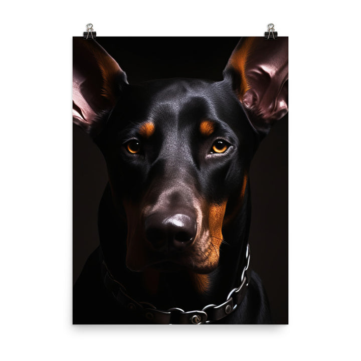 Doberman Pinschers piercing gaze Photo paper poster - PosterfyAI.com