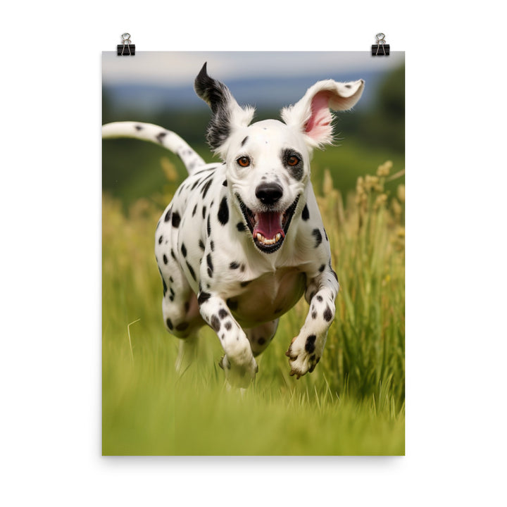 Dalmatian in Action  Photo paper poster - PosterfyAI.com