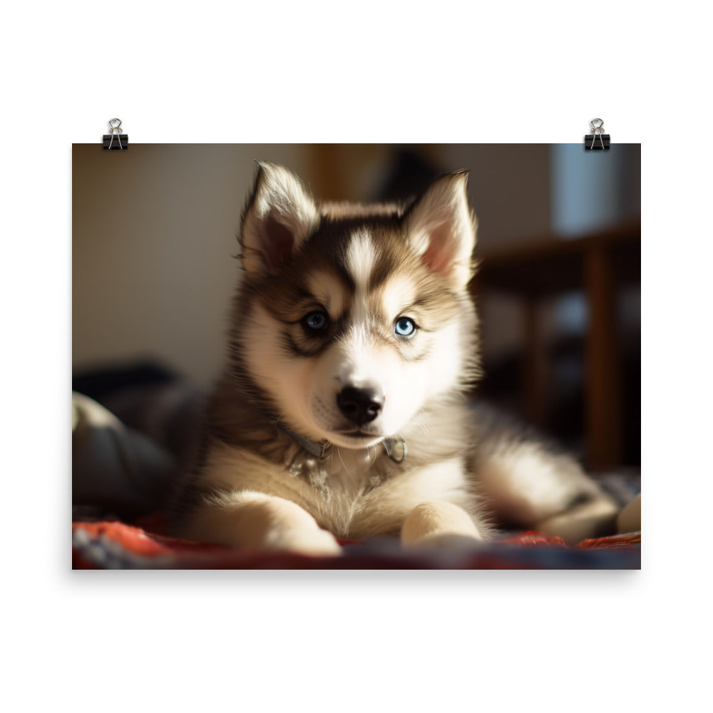 Gentle Alaskan Malamute Pup photo paper poster - Posterfy.AI