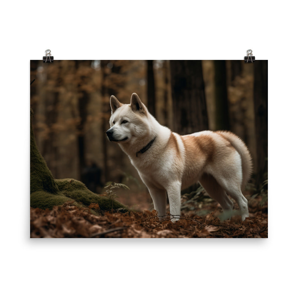 Akita Guarding the Forest photo paper poster - Posterfy.AI