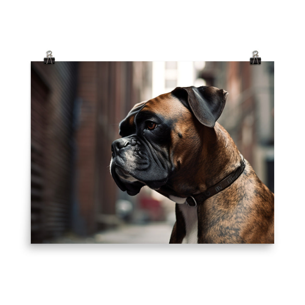 Boxer in the City photo paper poster - Posterfy.AI
