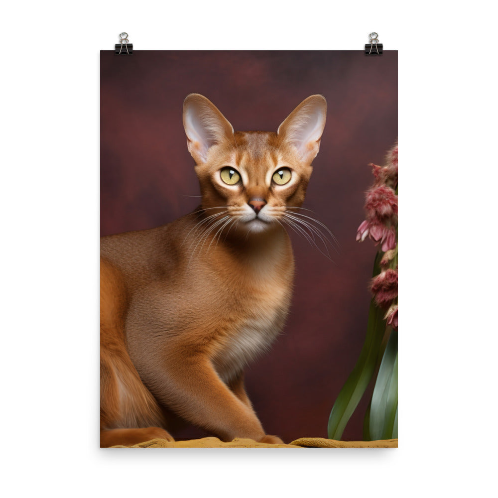 Enigmatic Aura of Abyssinian Cat Photo paper poster - PosterfyAI.com