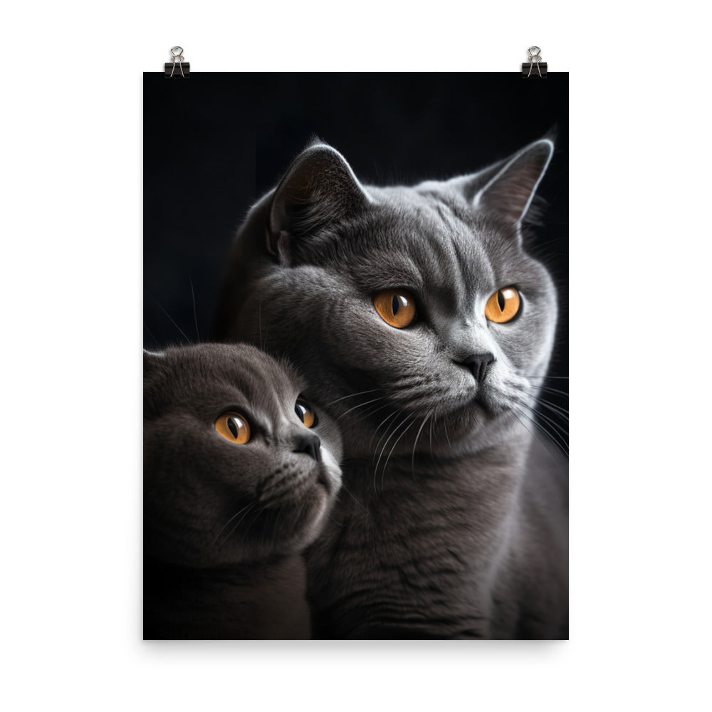 British Shorthair Cat Photo paper poster - PosterfyAI.com