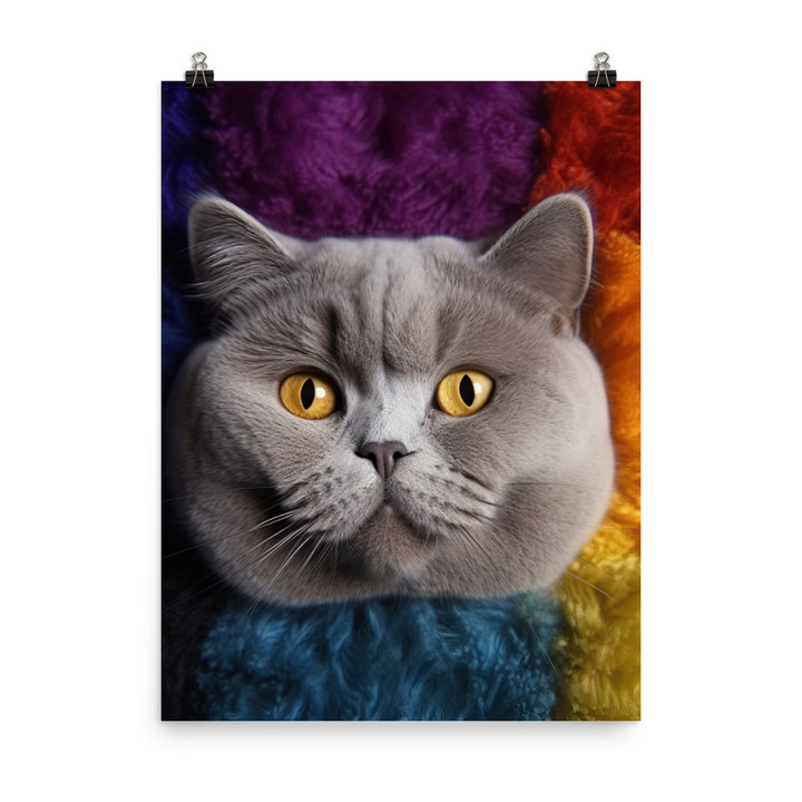 British Shorthair Cat Photo paper poster - PosterfyAI.com