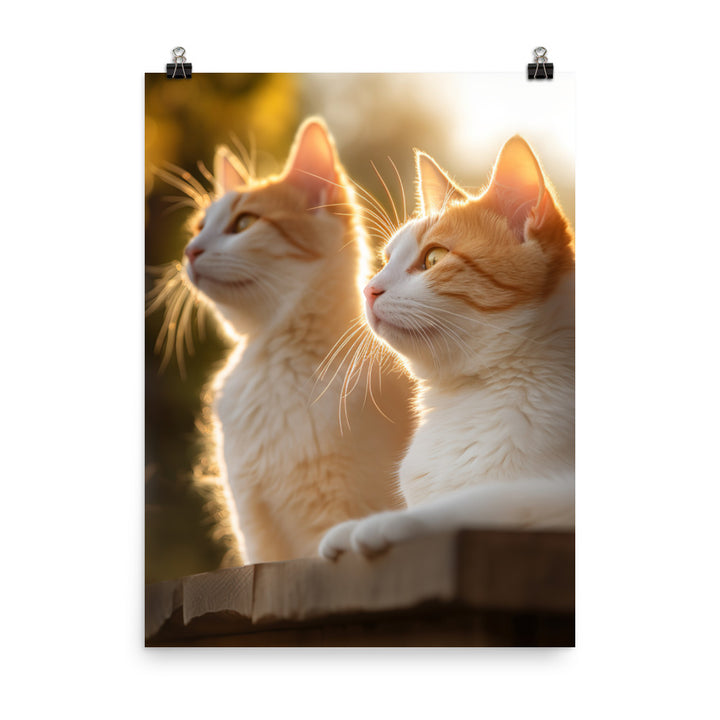 Turkish Van Cat Basking Photo paper poster - PosterfyAI.com