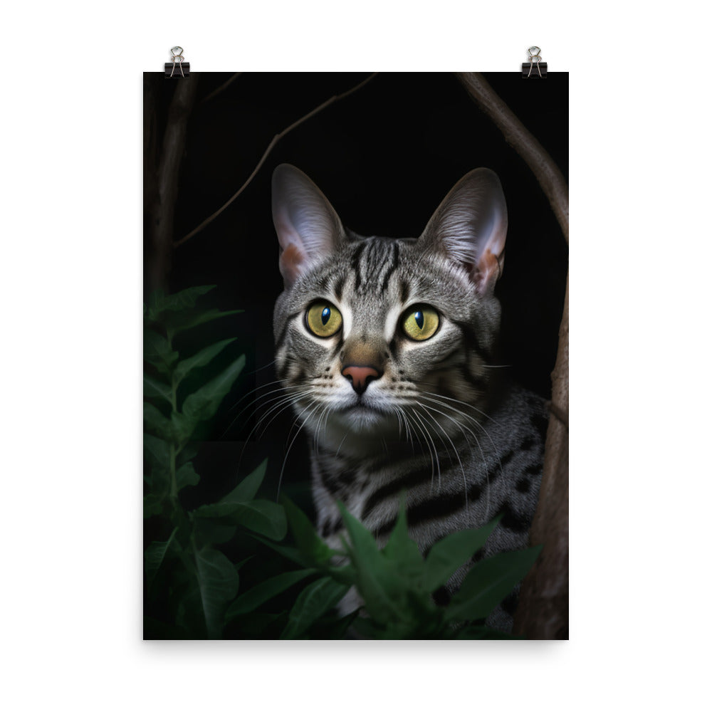 Egyptian Mau Cat Photo paper poster - PosterfyAI.com