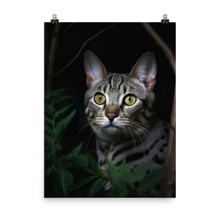 Egyptian Mau Cat Photo paper poster - PosterfyAI.com