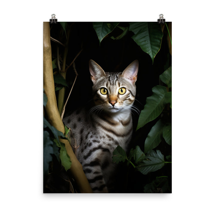 Egyptian Mau Cat Photo paper poster - PosterfyAI.com