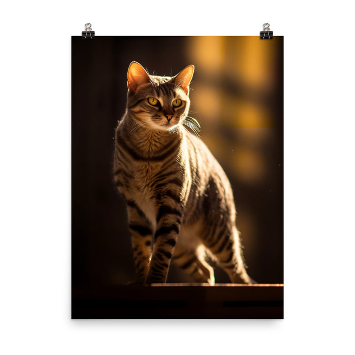 Egyptian Mau Cat Photo paper poster - PosterfyAI.com