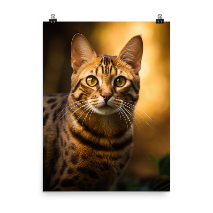 Majestic Beauty of Bengal Cat Photo paper poster - PosterfyAI.com