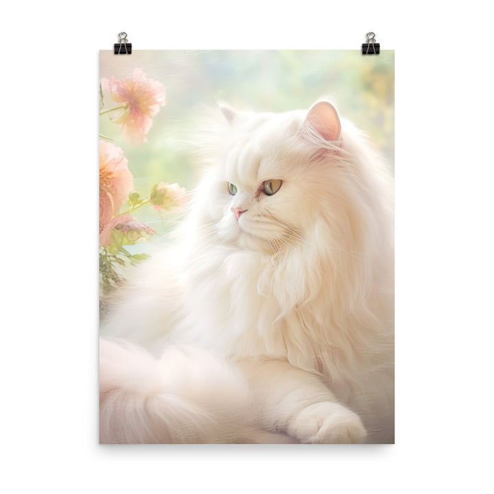 Persian Cat in Dreamy Pastel Photo paper poster - PosterfyAI.com