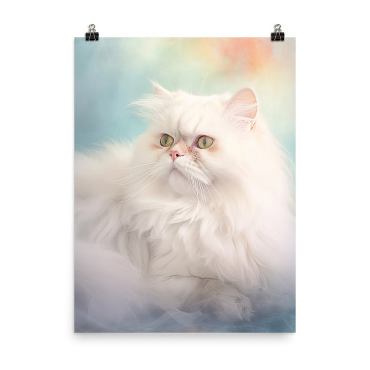 Persian Cat in Dreamy Pastel Photo paper poster - PosterfyAI.com