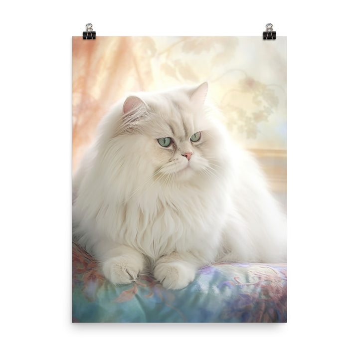Persian Cat in Dreamy Pastel Photo paper poster - PosterfyAI.com