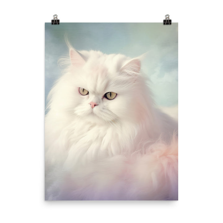 Persian Cat in Dreamy Pastel Photo paper poster - PosterfyAI.com