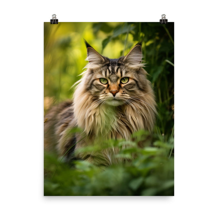 Maine Coon in Natural Habitat Photo paper poster - PosterfyAI.com