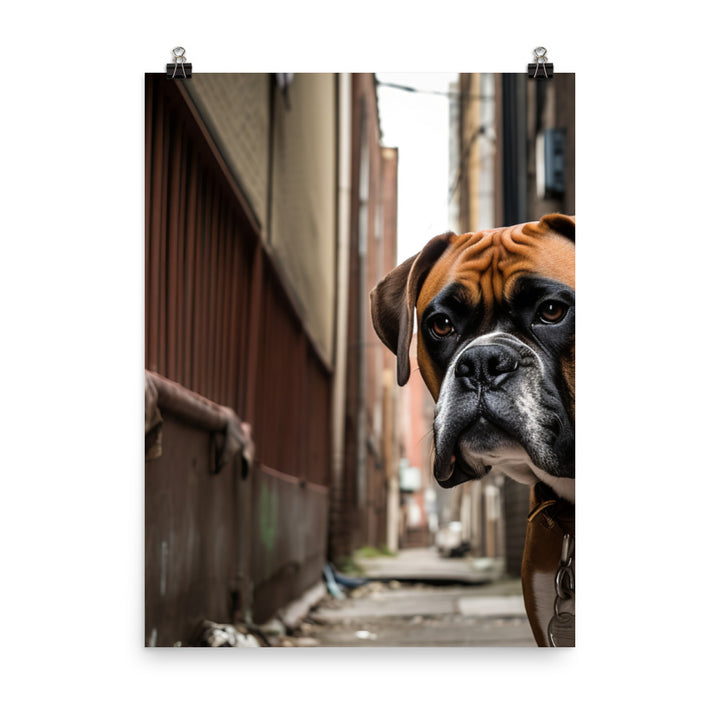 Boxer in the City Photo paper poster - PosterfyAI.com