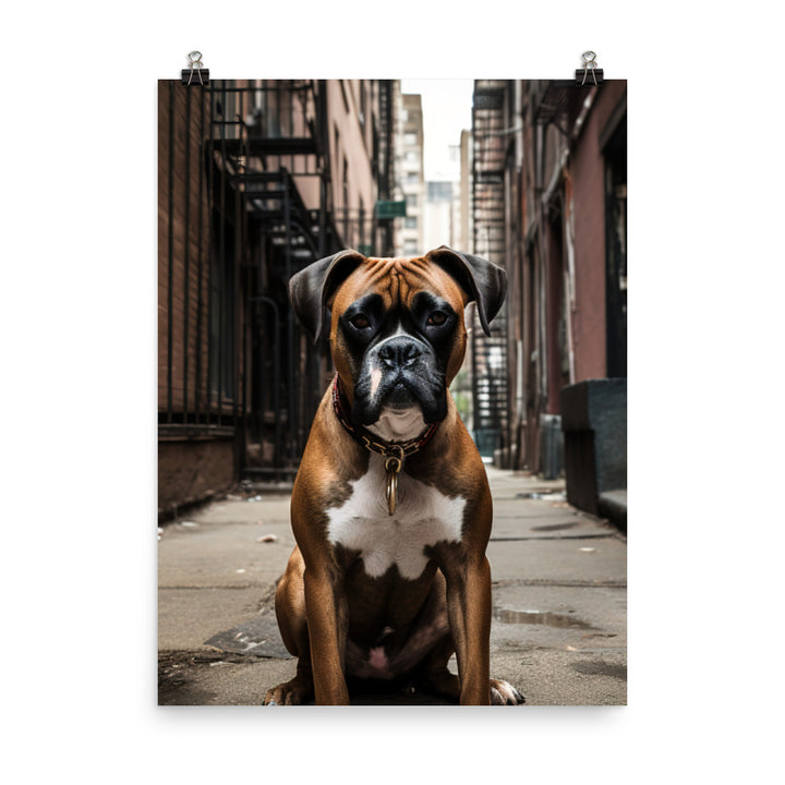 Boxer in the City Photo paper poster - PosterfyAI.com
