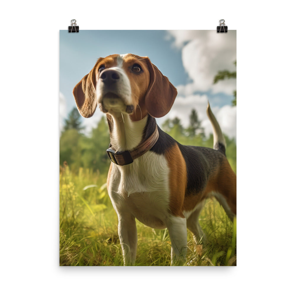 Beagle on the hunt Photo paper poster - PosterfyAI.com