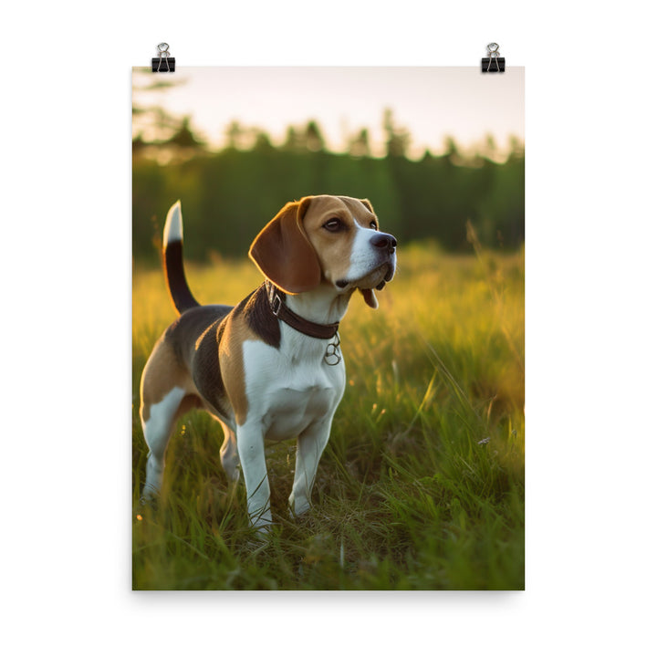 Beagle at play Photo paper poster - PosterfyAI.com