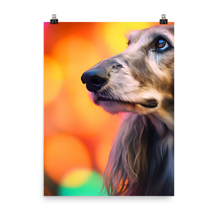 Afghan Hound portrait with bokeh Photo paper poster - PosterfyAI.com