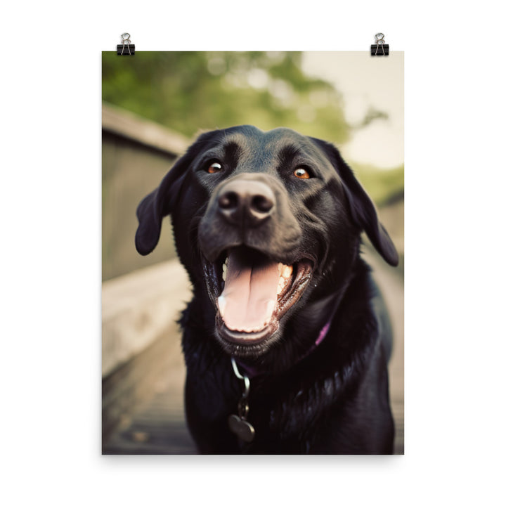 A portrait of a happy Labrador Retriever Photo paper poster - PosterfyAI.com