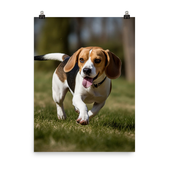 A day in the park with my Beagle Photo paper poster - PosterfyAI.com