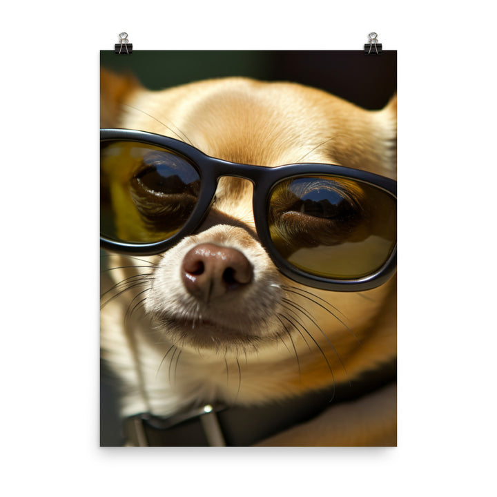 A Chihuahua wearing sunglasses Photo paper poster - PosterfyAI.com