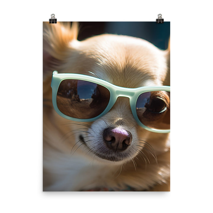 A Chihuahua wearing sunglasses Photo paper poster - PosterfyAI.com
