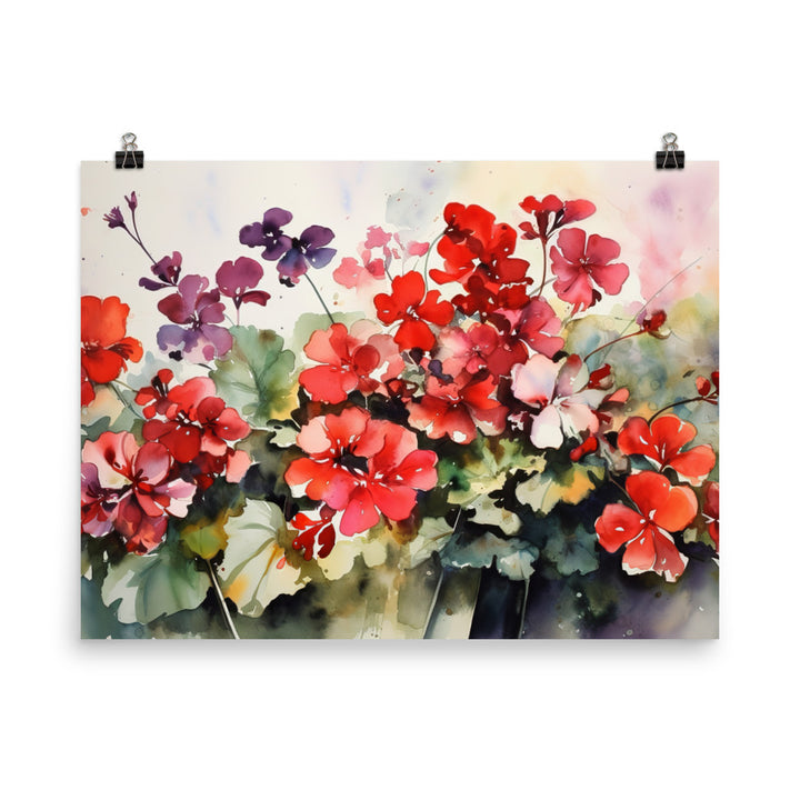 Elegant Geranium Bouquets photo paper poster - Posterfy.AI