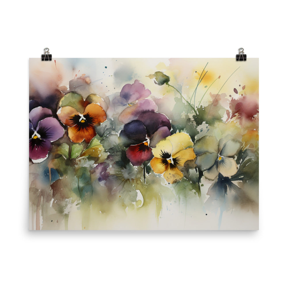 Meditations with Pansies photo paper poster - Posterfy.AI